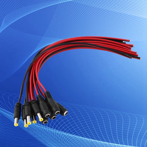 Imagen 6 de 6 de 10pcs 12v Cctv Cámara De Seguridad Dc Macho Y Hembra Enchufe