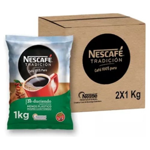 Pack X2 Cafe Nescafe Tradicion Puro Nestlé Profesional 1kg