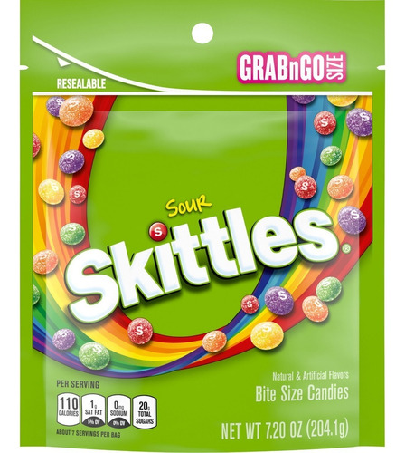 Dulces Skittles Sour 204.1g Americanos