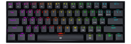 Teclado gamer Redragon Dragonborn K630 QWERTY inglés US color negro con luz RGB