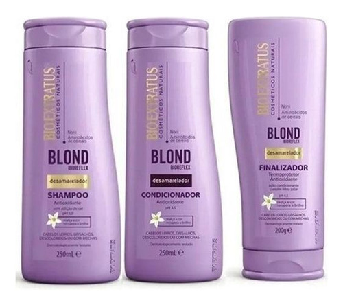 Kit Blond Shampoo + Condicionador 250ml + Finalizador 200g