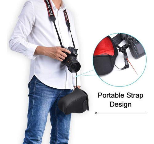 Funda Para Camara Dslr Slr Caden Mediano Neopreno Negro
