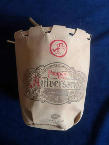 Bolsa De Semicuero Original Para Botella Aniversario Pampero