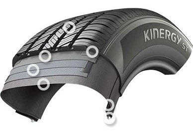 Imagen 7 de 7 de Kit X 2 Hankook 185/60 R13 80t Kinergy St H735 Neumabiz