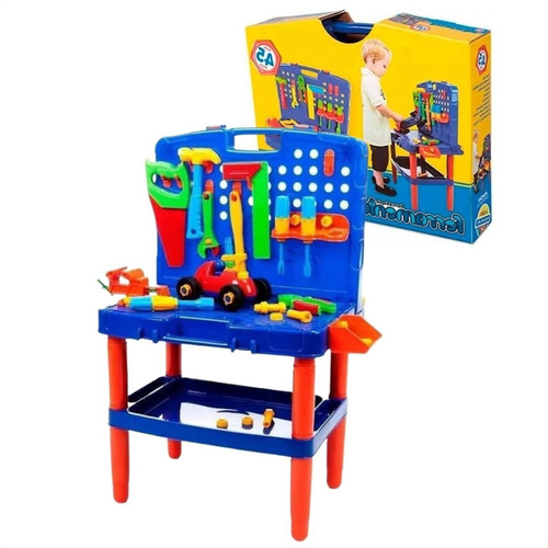 Imagem 1 de 10 de Bancada De Ferramentas Didática Brinquedo Infantil 45 Peças
