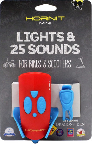 Mini Luz Con 25 Sonidos Para Bicicleta Infantil -azul Y Rojo