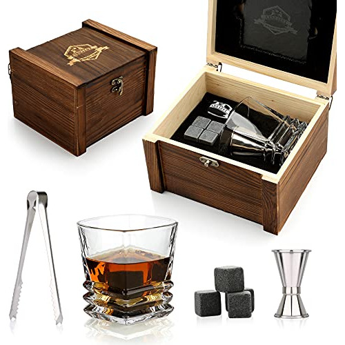 Whiskey Stones Gift Set - Whiskey Glass And Stones - Granite