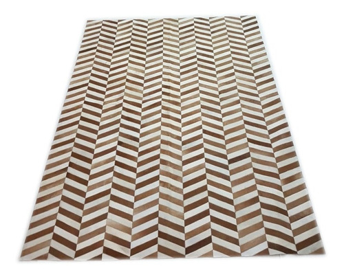 Imagen 2 de 6 de Alfombra Cuero Vaca Patchwork Chevron 1.8 X 2.4m