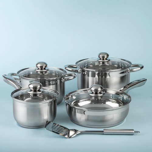 Imagen 3 de 10 de Batería De Cocina Acero Inoxidable De 9 Piezas Cinsa