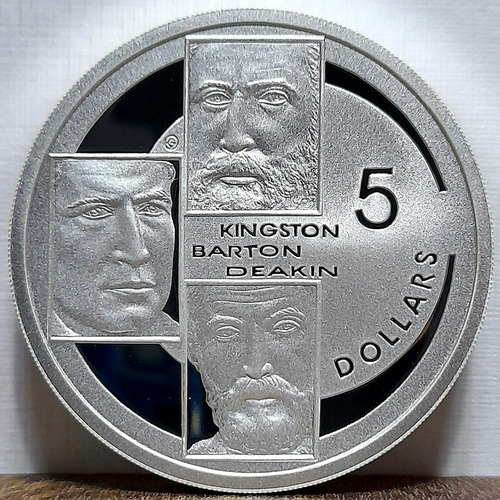 Moneda Australia, 5 Dollars 2001 - Plata Fina - Centenario 3