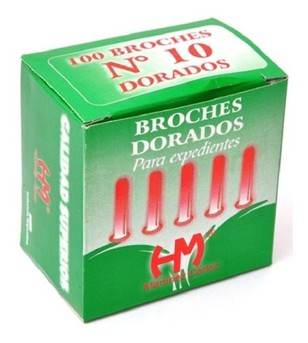 Broche Dorado Nº 10 Mariposa 2 Patas Pack X 20 Cajas