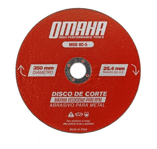 Disco De Corte 355 Mm 14 Abrasivo Metales Omaha P/ Sensitiva