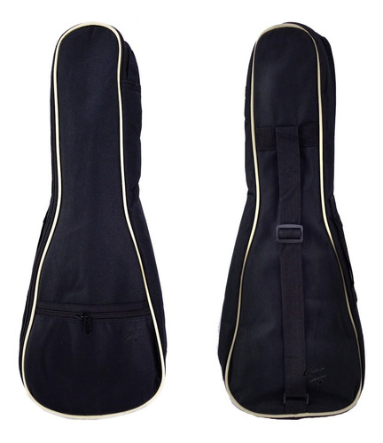 Funda Acolchada Para Ukelele Soprano Bolsillo Correa Negra