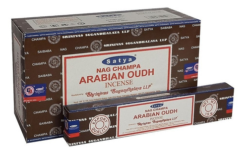 Incenso Indiano Satya Massala Arabian Oudh 12un.15g + Brinde