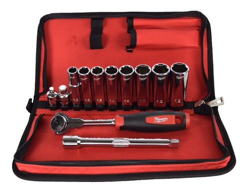 Juego De Dados Metricos 12 Pzs Mm 3/8 Milwaukee 48-22-9001