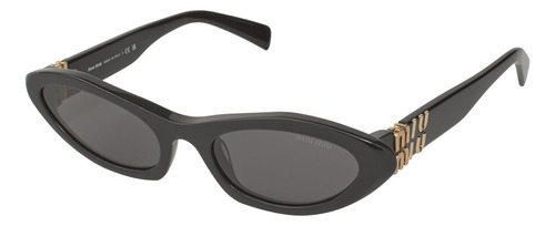 Miu Miu Mu 09ys 1ab-5s0 Oval Shape Black Gold (Usado)