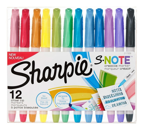 Marcadores De Texto Sharpie S-note X 12 Uds 
