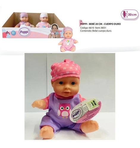 Imagen 6 de 6 de Juguete Muñeca Poppi Bebe Bebote 20 Centímetros