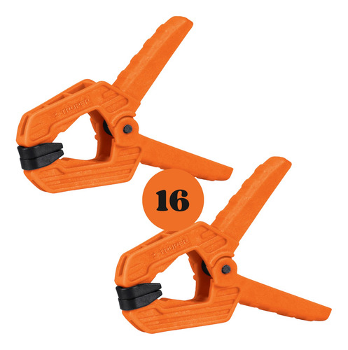Kit 16 Prensas De Resorte De 3'' Con Cuerpo De Nylon Truper