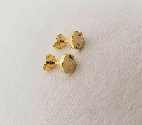 Aretes Topos Hombre / Mujer / Unisex Oro 18k Laminado + Caja