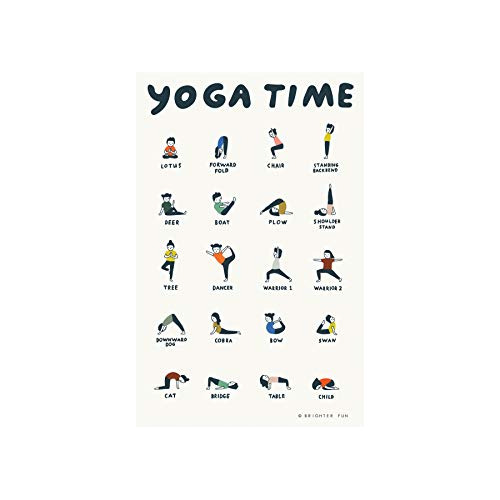 Póster De Posiciones De Yoga  Yoga Time  Decoración D...