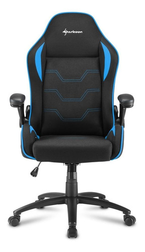 Silla de escritorio Sharkoon Elbrus 1 gamer ergonómica  negra y azul con tapizado de tela