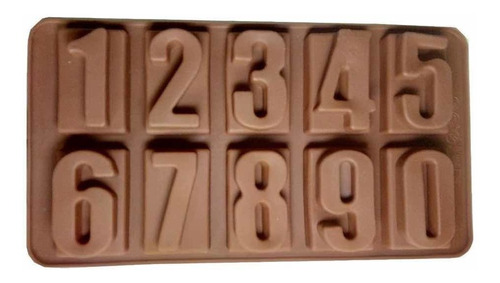 Molde Silicon Con Números Y Rectangulo Para Jabon Chocolate