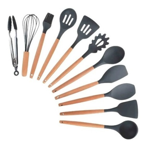 Juego Utensilios 12 Pzs Silicona Set Resistente Calor Cocina