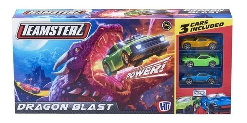 Pista De Autos Dragon Blast Con 3 Autos Lanzador Teamsterz