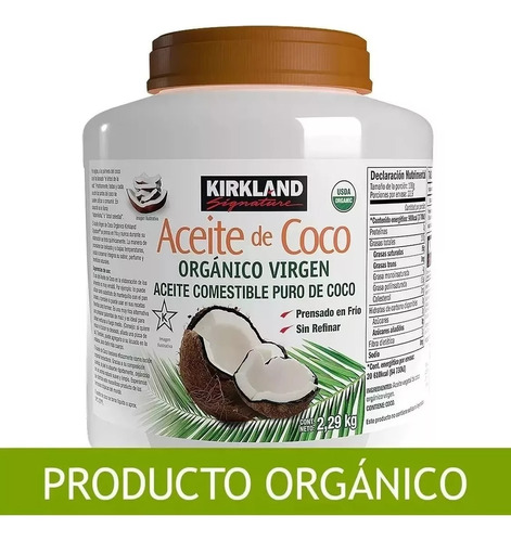 Kirkland Signature Aceite De Coco Orgánico Virgen 2.29 Kg