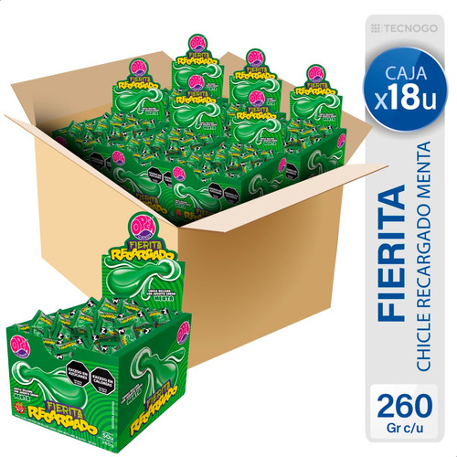 Caja Chicle Fierita Recargado Menta Sin Tacc - Mejor Precio