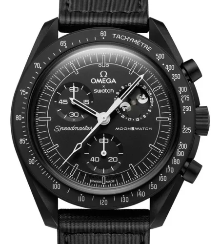 Relógio Swatch X Omega Moonswatch Moonphase Snoopy Preto Relógio Swatch X Omega Moonswatch Moonphase Snoopy Preto