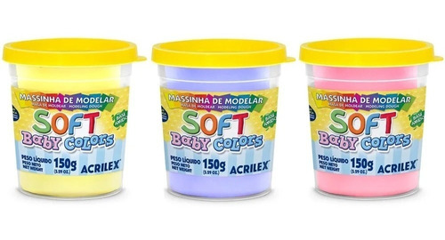 Masa De Moldear Soft Baby Colors 150g Acrilex Mp Adrogue