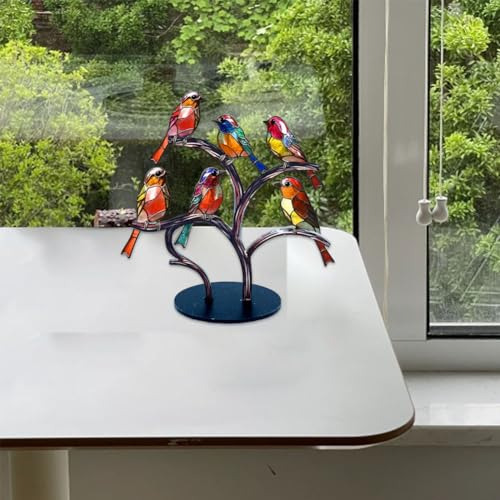 Decoración Mesa Pájaros Acrílico Estatua Coloridos Ornamento