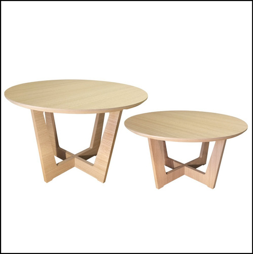 Imagen 5 de 10 de Mesa Redonda Ratona 60cm Pata Roble Cruz Nordico Escandinavo