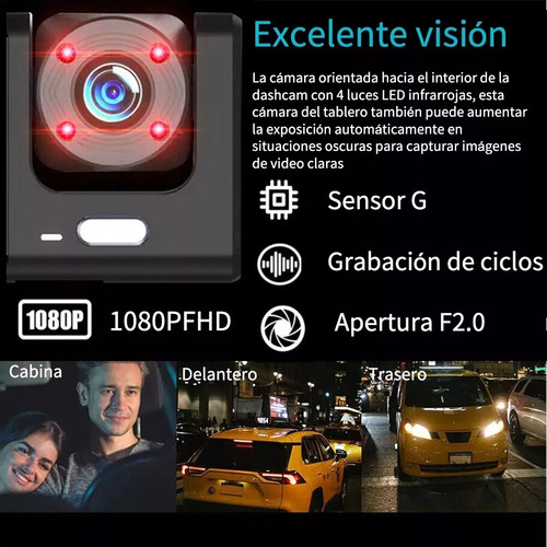 Grabadora de Conducción 1080p Monitoreo en el Automóvil Cámara Trasera Enlace Wifi Visualización de Aplicaciones Autopartes Grabadora de Conducción de Camiones Cámara de Marcha Atrás