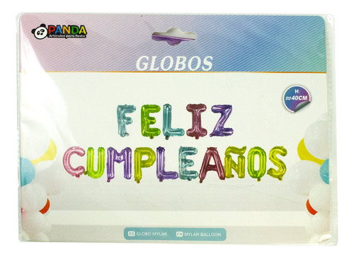 Globos Metálicos Feliz Cumpleaños Multicolores 40cm