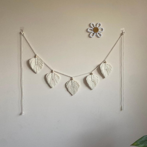 Tapiz De Macramé Para Colgar En La Pared, Diseño De Hojas