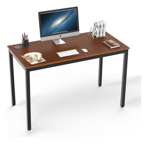 Ee Eureka Ergonomic 47 Inch Teak Brown Home Office Pc Compu.