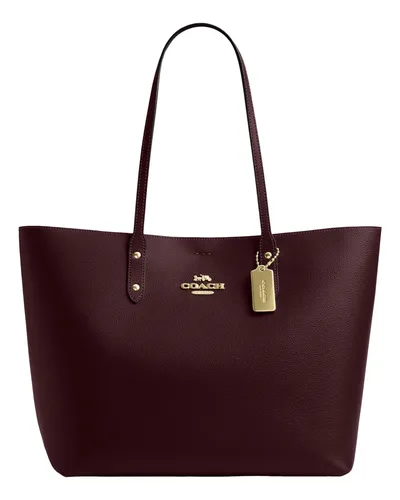 Bolsa Tote Coach Pebbled Leather Merlot | MercadoLivre