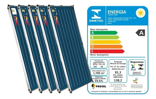 05 Placas Turbo 1,70m X 1,00m Para Aquecedor Solar - A