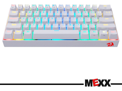 Teclado gamer bluetooth Redragon Draconic K530 QWERTY Outemu Brown inglés US color blanco con luz RGB