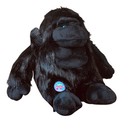 Gorila Negro Peluche Con Sonido Y Pelaje Suave