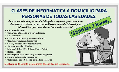 Clases De Informática A Domicilio Para Todas Las Edades.