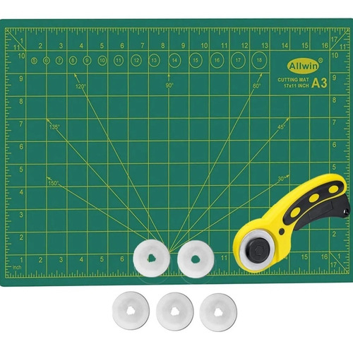 Tabla De Corte A3 30x45 Cm+ Cortador Cutter 45mm Y Repuestos