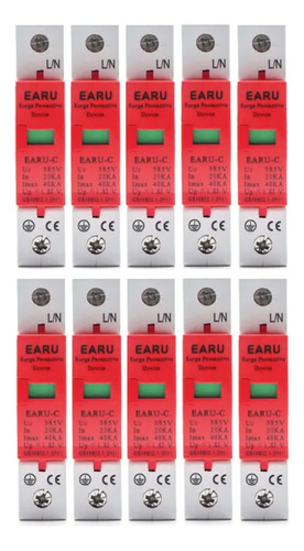 Kit 10 Protetores Surto Dps 1 Polo Ac385v