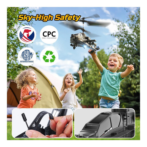Deerc Apache Rc Helicopter Para Niños Y Adultos, Juguete De