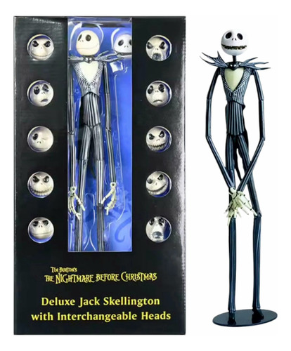 Muñeco Deluxe Jack Skellington Cabezas Intercambiables 32cm