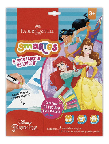 Kit Colorir 5 Canetinhas Mágicas Faber-castell Princesas