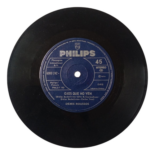 Vinilo Single De Demis Roussos - Ojos Que No Ven ( C156 (Usado)